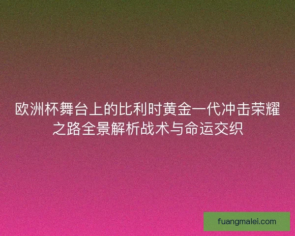 欧洲杯舞台上的比利时黄金一代冲击荣耀之路全景解析战术与命运交织